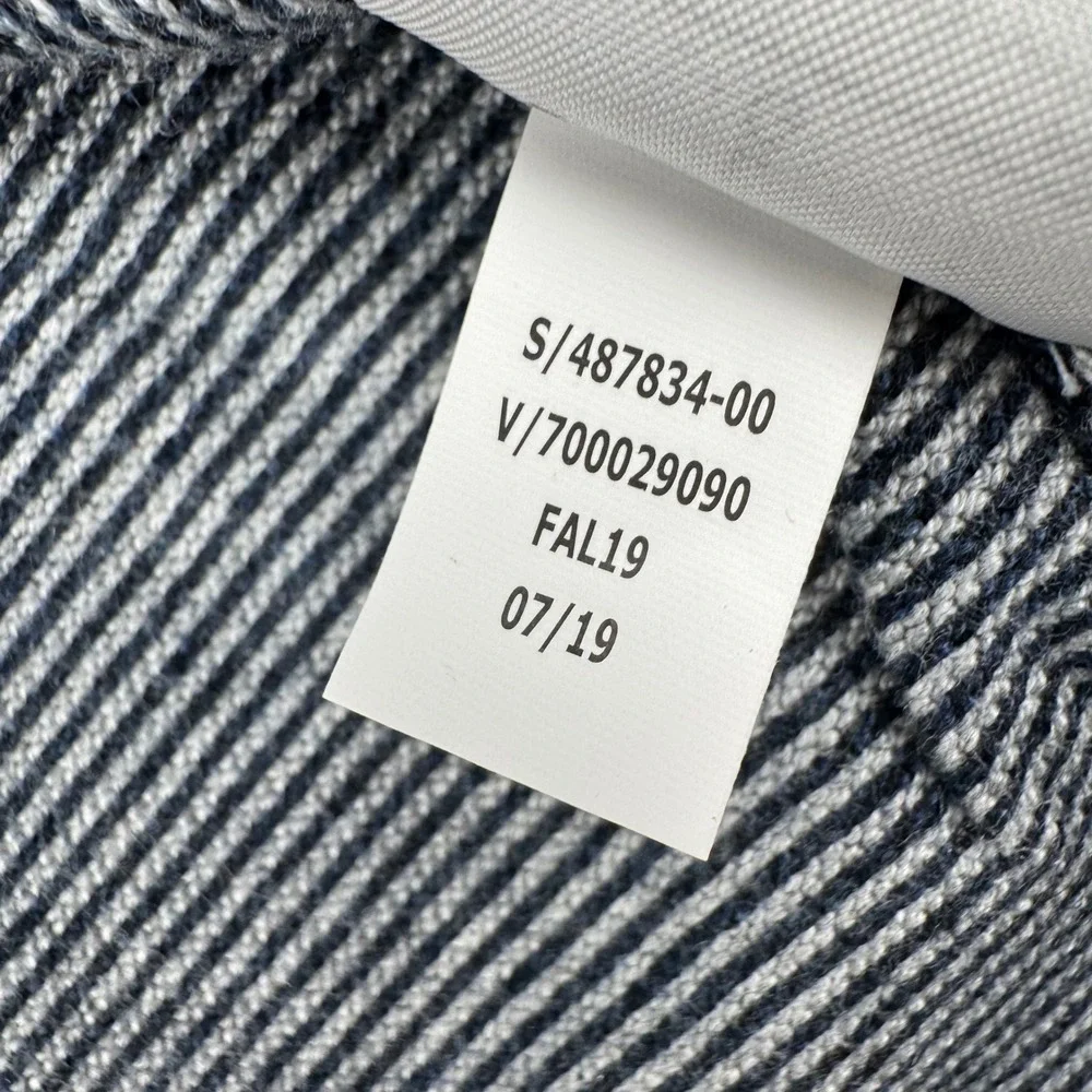 Banana Republic Sweater‎ Mens Large Blue Striped Silk Cashmere Blend Crewneck